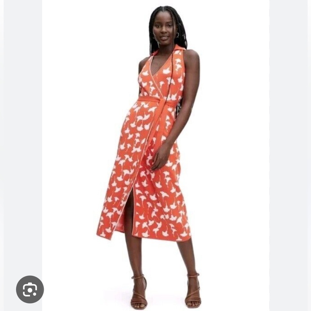 Diane Von Furstenberg for Target Red and White Sleeveless Wrap Dress Size XS